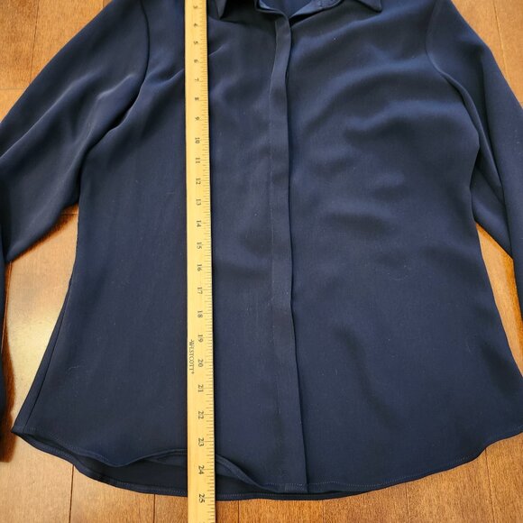 Anne Fontaine women's navy blue long sleeve button up blouse in size 40 - Picture 10 of 11
